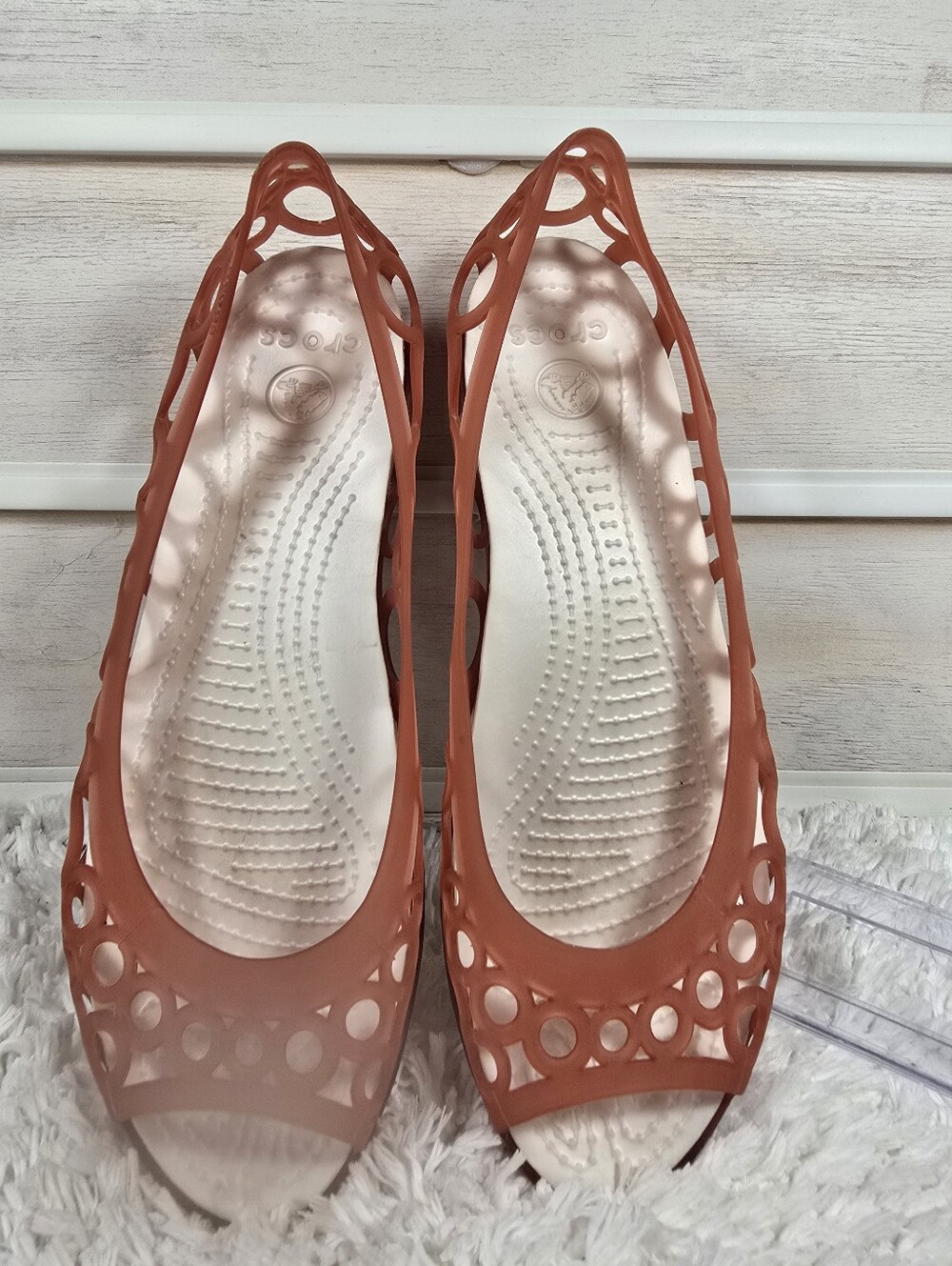 CROCS Women's Circular Cutout Flats in Terracotta - Picture 6 of 8